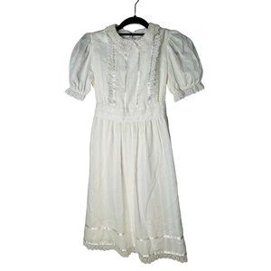 Gunne Sax Jessica McClintock Off White Lace Prairie Cottagecore Dress size?